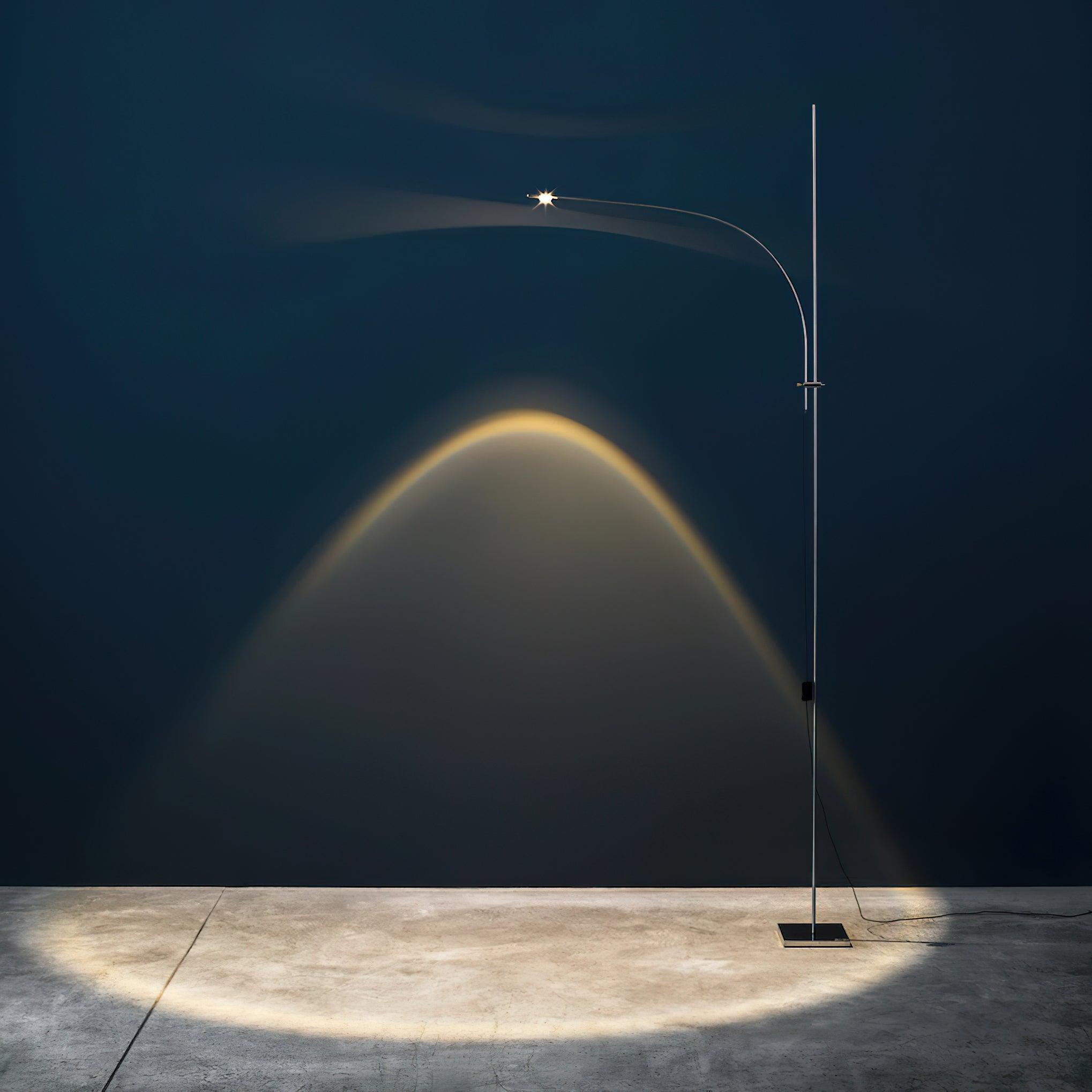 Modern Linear Chrome Metal Floor Lamp Graceful LED Standing Light