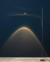 Modern Linear Chrome Metal Floor Lamp Graceful LED Standing Light