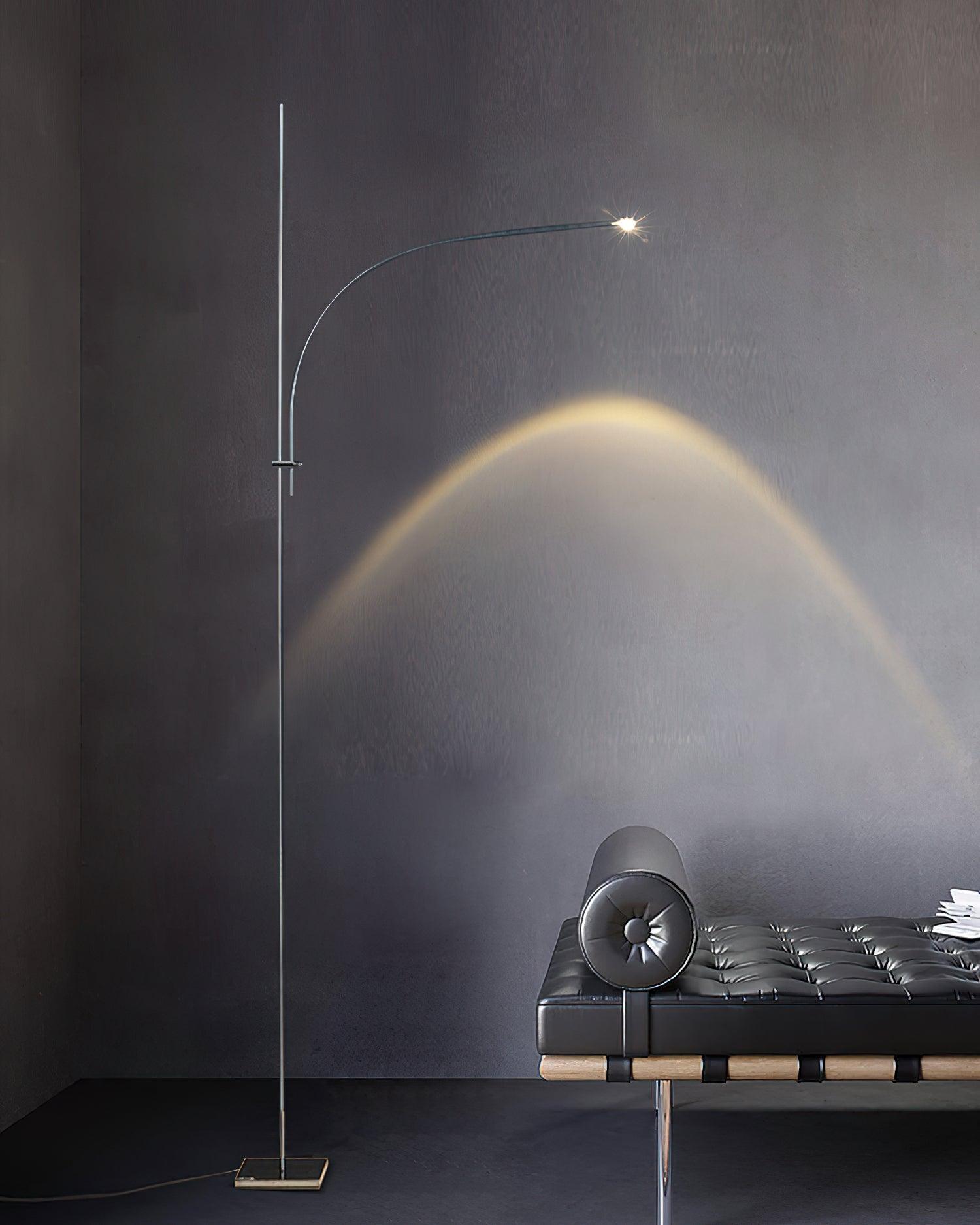 Modern Linear Chrome Metal Floor Lamp Graceful LED Standing Light