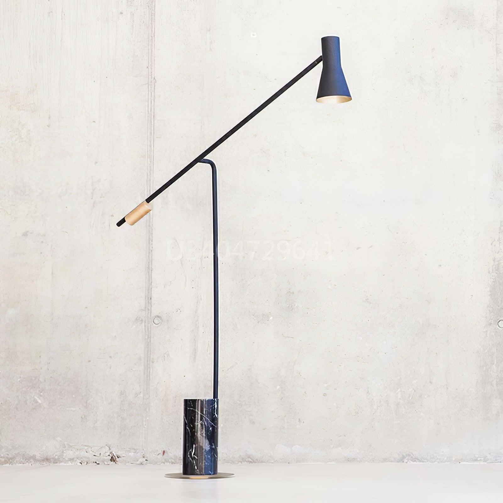 Modern Metro Torchiere Metal Floor Lamp with Marble Base and Minimalist Scandinavian Design