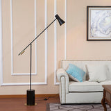 Modern Metro Torchiere Metal Floor Lamp with Marble Base and Minimalist Scandinavian Design