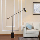 Modern Metro Torchiere Metal Floor Lamp with Marble Base and Minimalist Scandinavian Design
