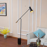 Modern Metro Torchiere Metal Floor Lamp with Marble Base and Minimalist Scandinavian Design