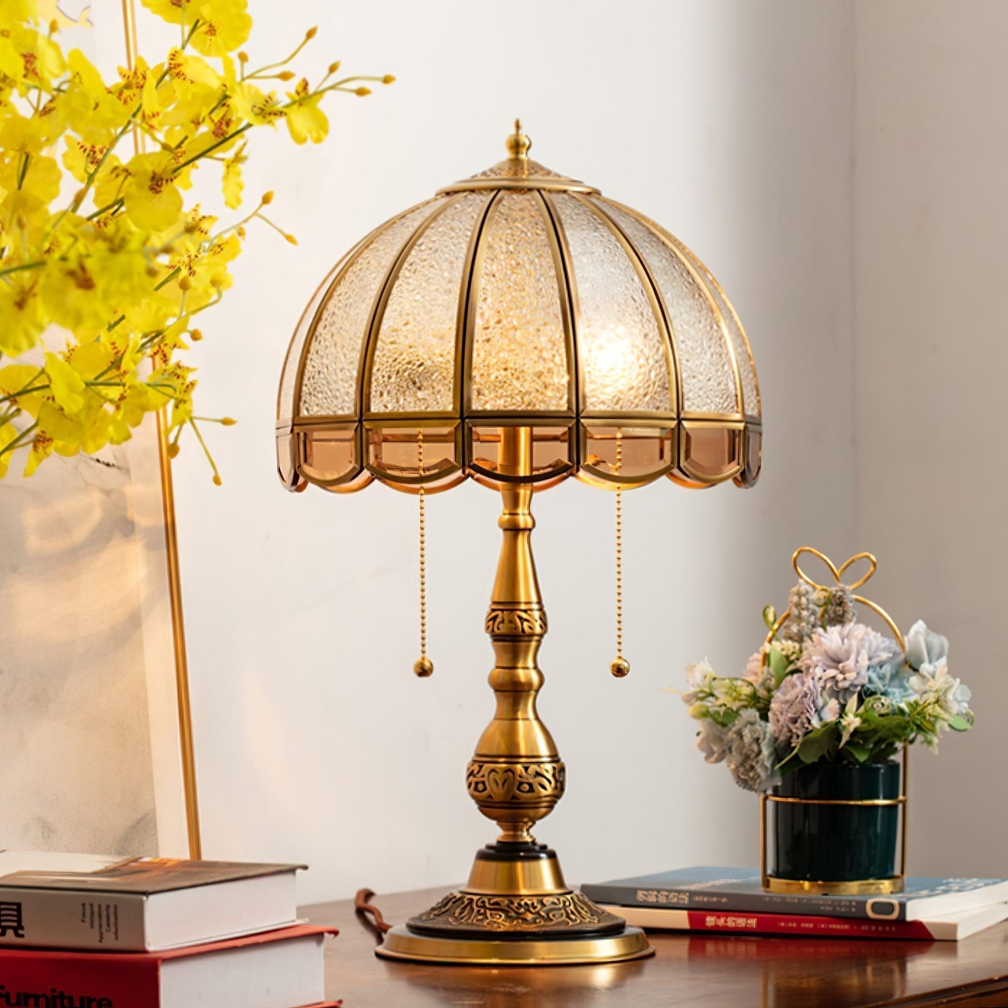 Modern Brass Gold Task Table Lamp with Matte Glass Globe for Luxury Office and Bedroom