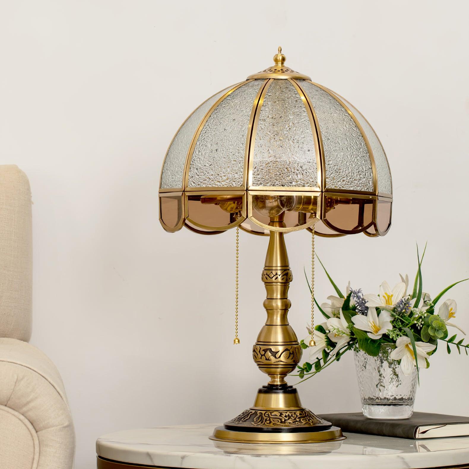 Modern Brass Gold Task Table Lamp with Matte Glass Globe for Luxury Office and Bedroom