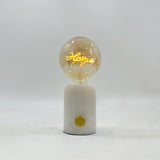 Modern Sculptural Hand Table Lamp with Marble Base and Glass Shade for Bedside