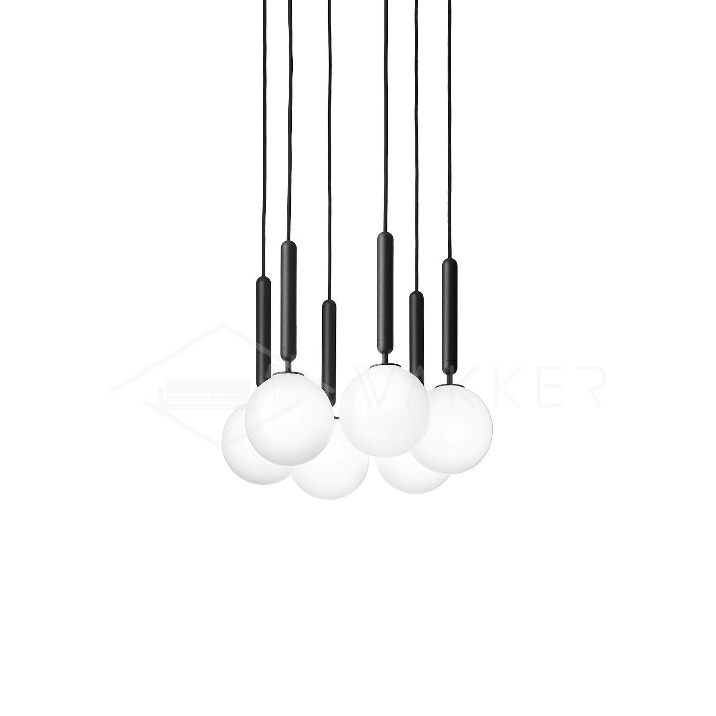 Modern Glass Sphere Pendant Light Nordic Mouth Blown Hanging Lamp for Dining Room and Kitchen