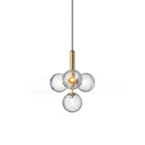 Modern Glass Sphere Pendant Light Nordic Mouth Blown Hanging Lamp for Dining Room and Kitchen