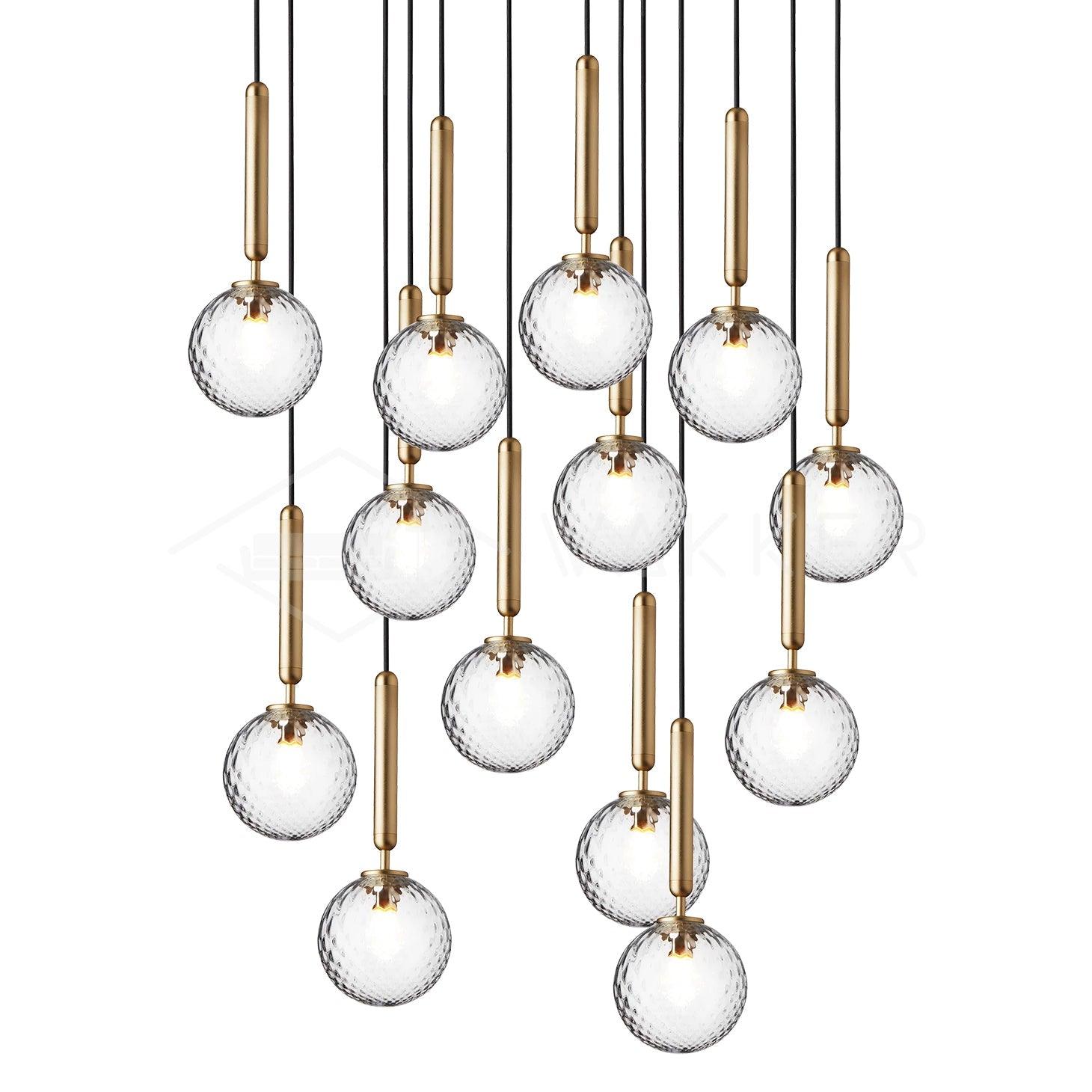 Modern Glass Sphere Pendant Light Nordic Mouth Blown Hanging Lamp for Dining Room and Kitchen