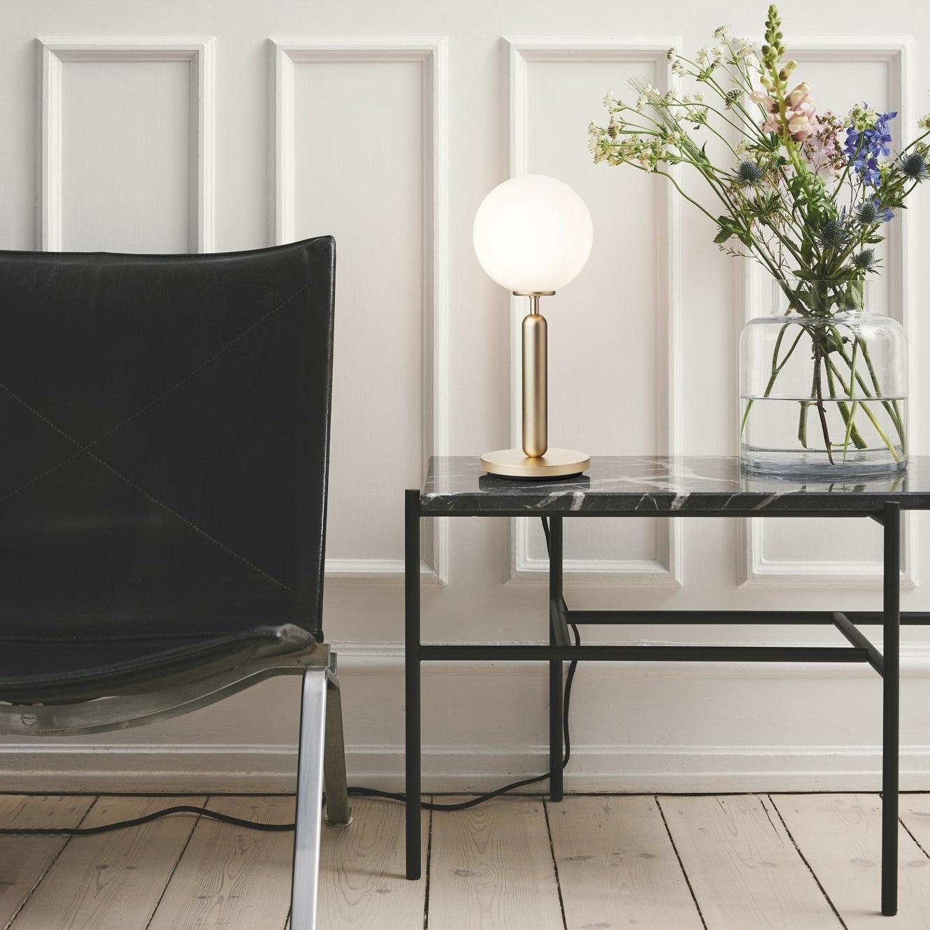 Scandinavian Hand Blown Glass Table Lamp Minimalist Elegant Desk Light for Home Decor