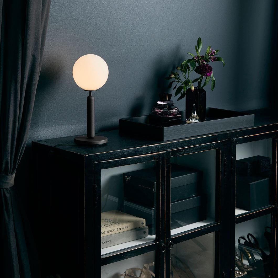 Scandinavian Hand Blown Glass Table Lamp Minimalist Elegant Desk Light for Home Decor