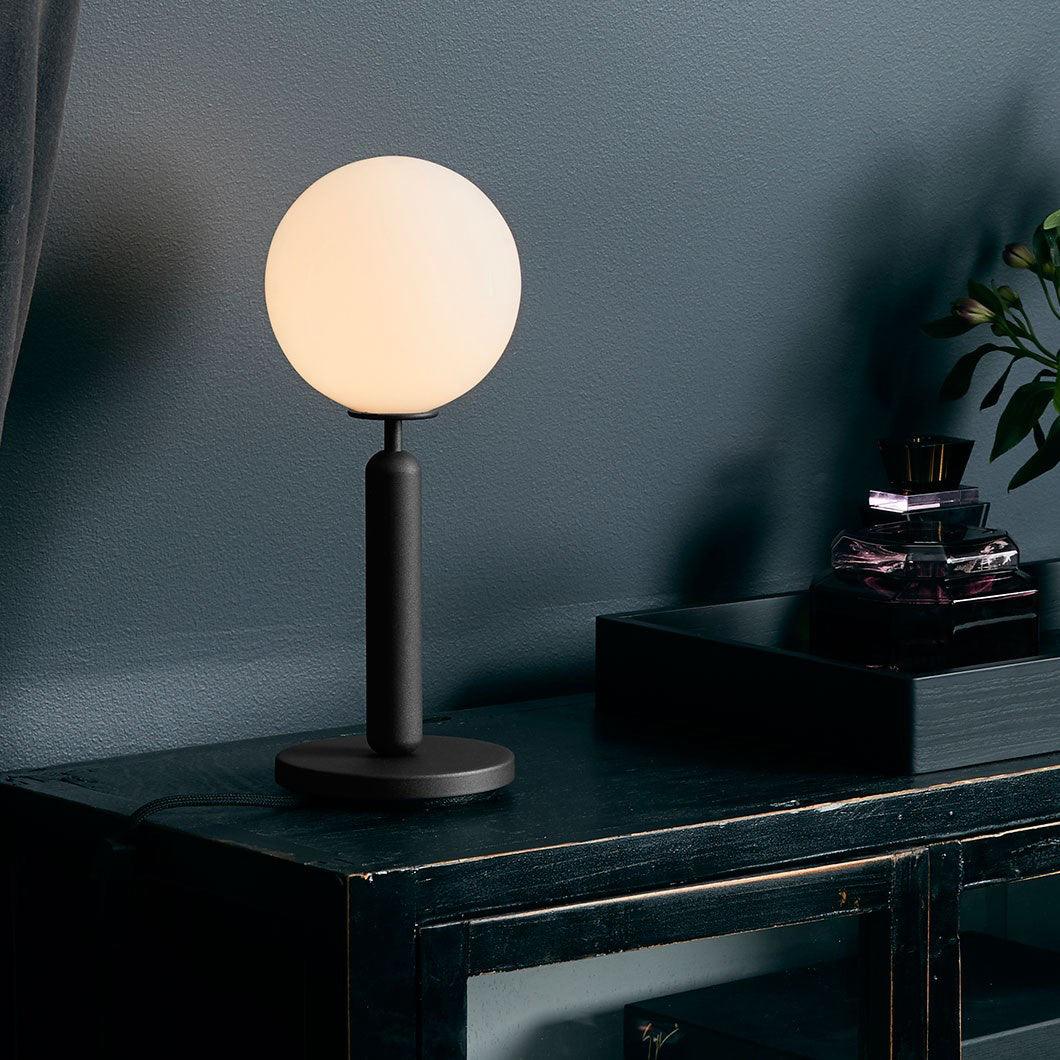 Scandinavian Hand Blown Glass Table Lamp Minimalist Elegant Desk Light for Home Decor