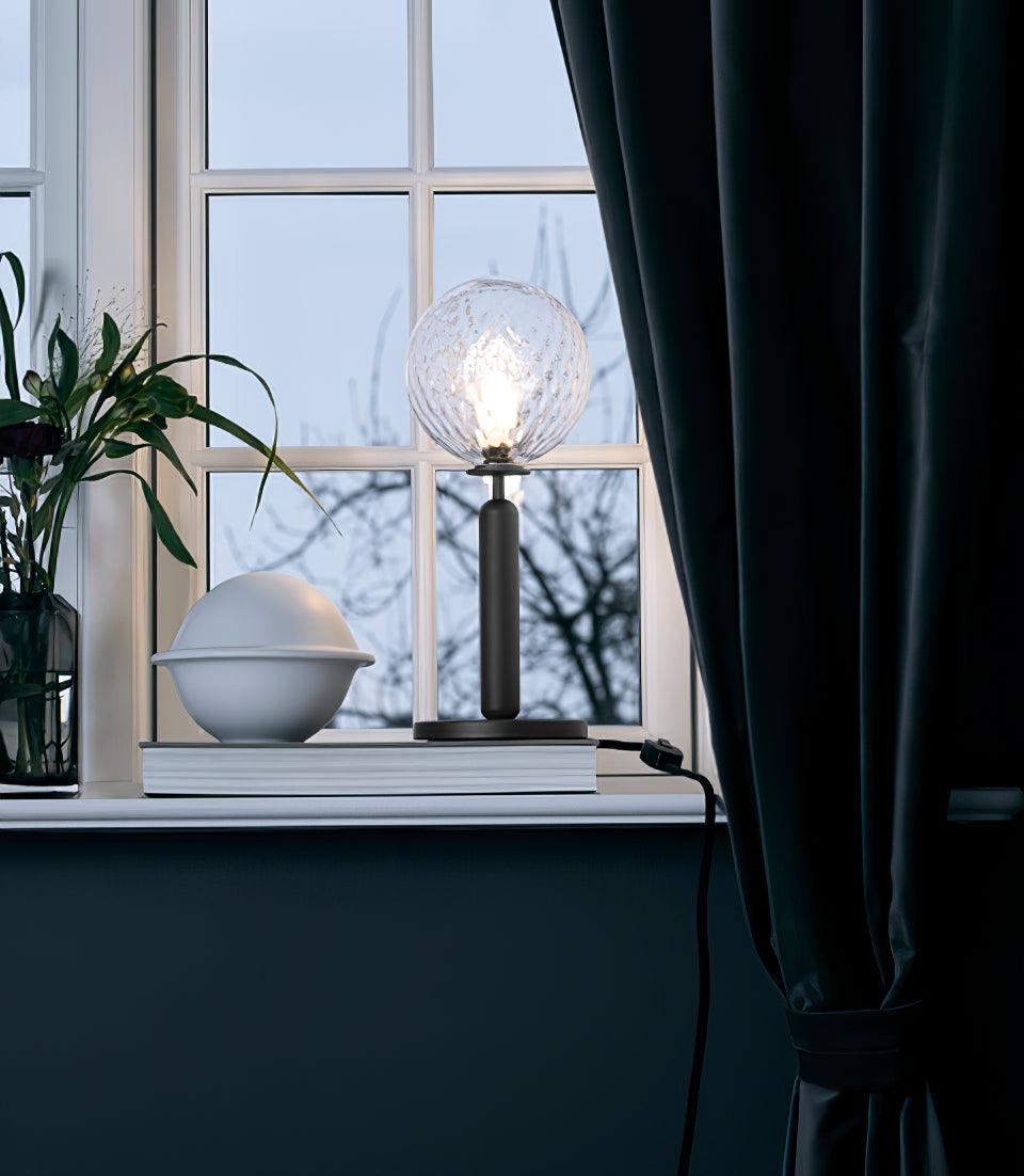 Scandinavian Hand Blown Glass Table Lamp Minimalist Elegant Desk Light for Home Decor