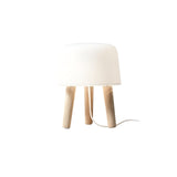 Modern Borosilicate Glass Globe Table Lamp with Solid Wood Tripod Base