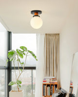 mid-century-modern-white-globe-glass-ceiling-lamp-semi-flush-mount-light-fixture