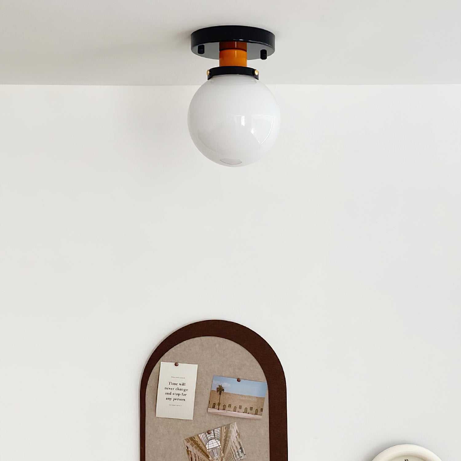 mid-century-modern-white-globe-glass-ceiling-lamp-semi-flush-mount-light-fixture
