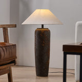 handcrafted-rustic-stoneware-ceramic-floor-lamp-with-white-fabric-shade-for-living-room