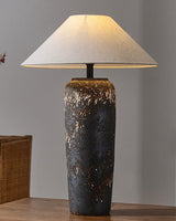 handcrafted-rustic-stoneware-ceramic-floor-lamp-with-white-fabric-shade-for-living-room