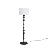 Milo Curved Solid Wood Standing Floor Lamp with Glass or Fabric Shade
