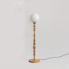 Milo Curved Solid Wood Standing Floor Lamp with Glass or Fabric Shade