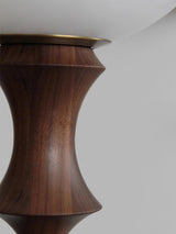 Milo Curved Solid Wood Standing Floor Lamp with Glass or Fabric Shade