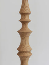 Milo Curved Solid Wood Standing Floor Lamp with Glass or Fabric Shade
