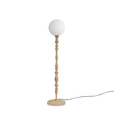 Milo Curved Solid Wood Standing Floor Lamp with Glass or Fabric Shade