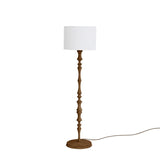 Milo Curved Solid Wood Standing Floor Lamp with Glass or Fabric Shade