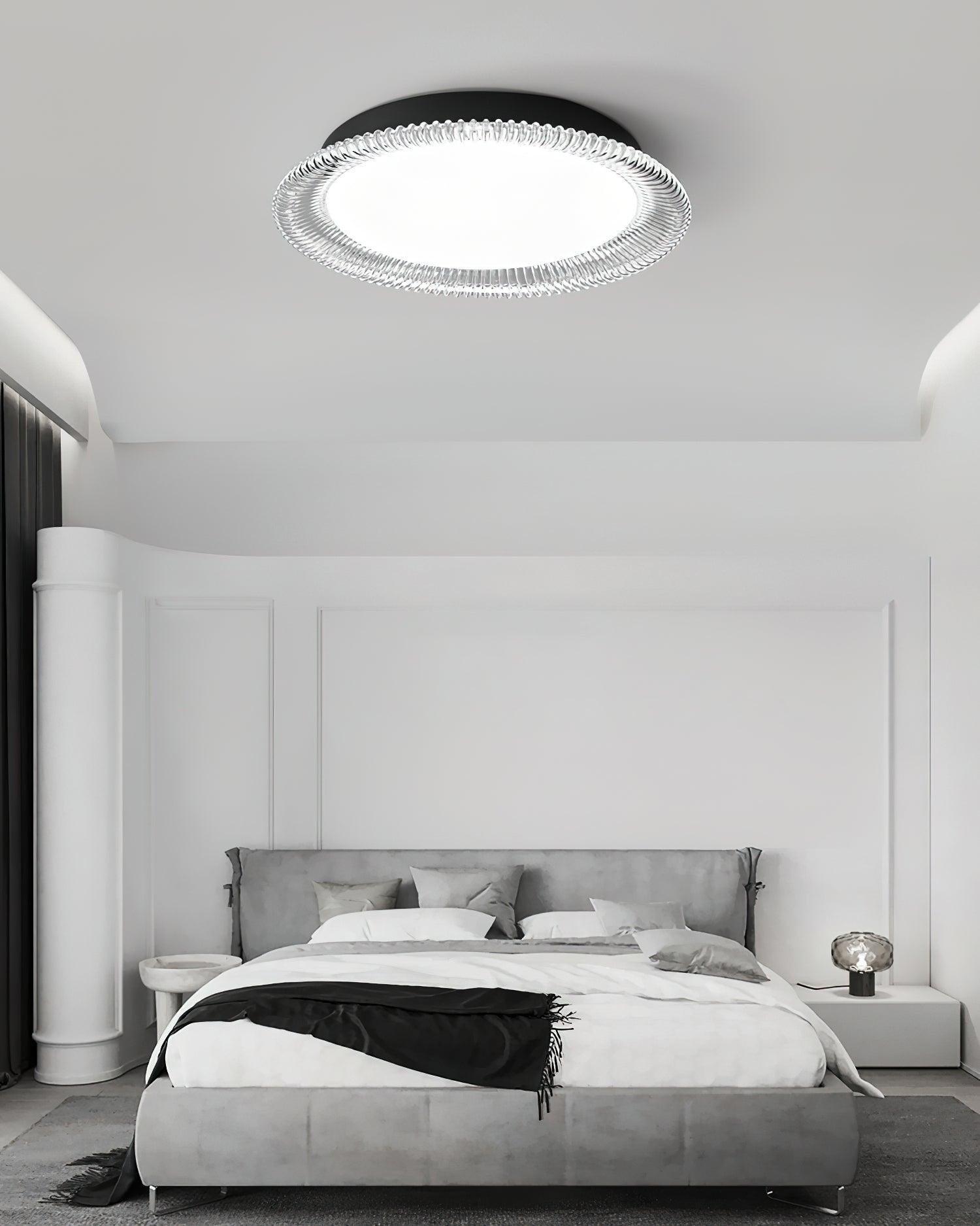 Modern Minimalist Round LED Ceiling Light Aluminum Flush Mount Fixture with Acrylic Diffuser