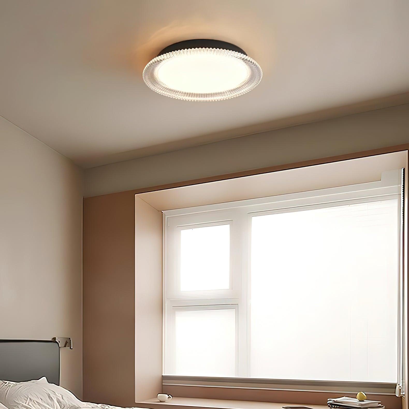 Modern Minimalist Round LED Ceiling Light Aluminum Flush Mount Fixture with Acrylic Diffuser