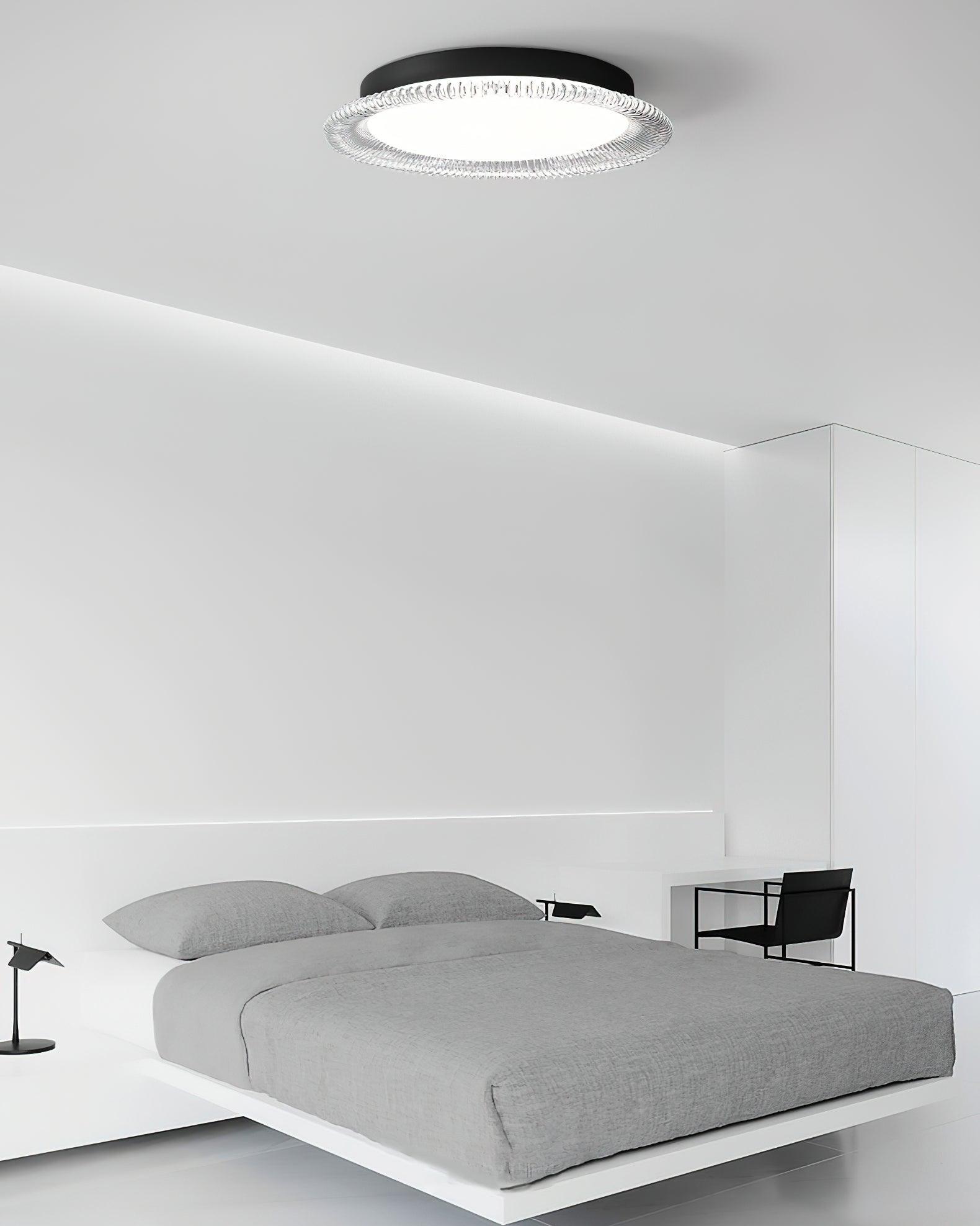 Modern Minimalist Round LED Ceiling Light Aluminum Flush Mount Fixture with Acrylic Diffuser