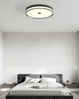 Modern Minimalist Brass and Acrylic Circular LED Flush Mount Ceiling Light