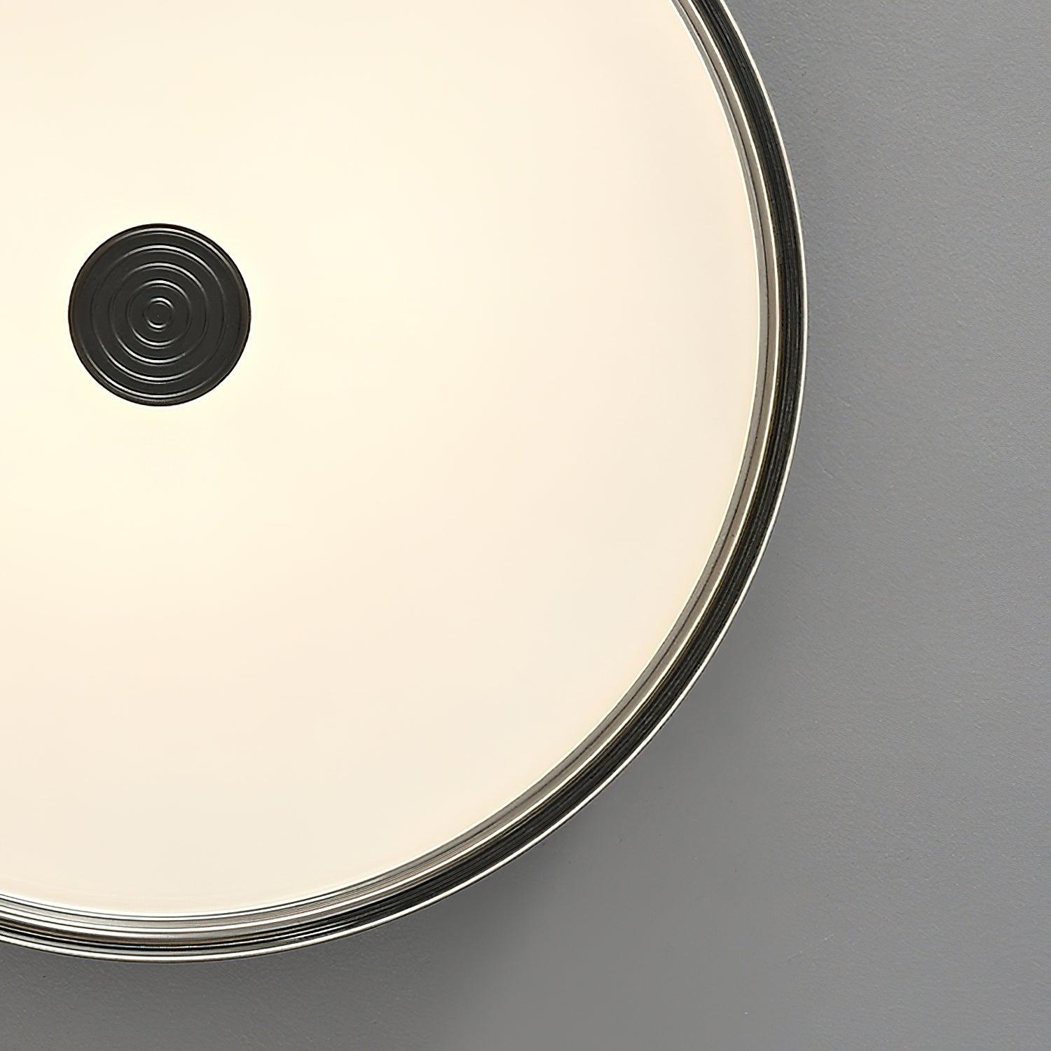Modern Minimalist Brass and Acrylic Circular LED Flush Mount Ceiling Light