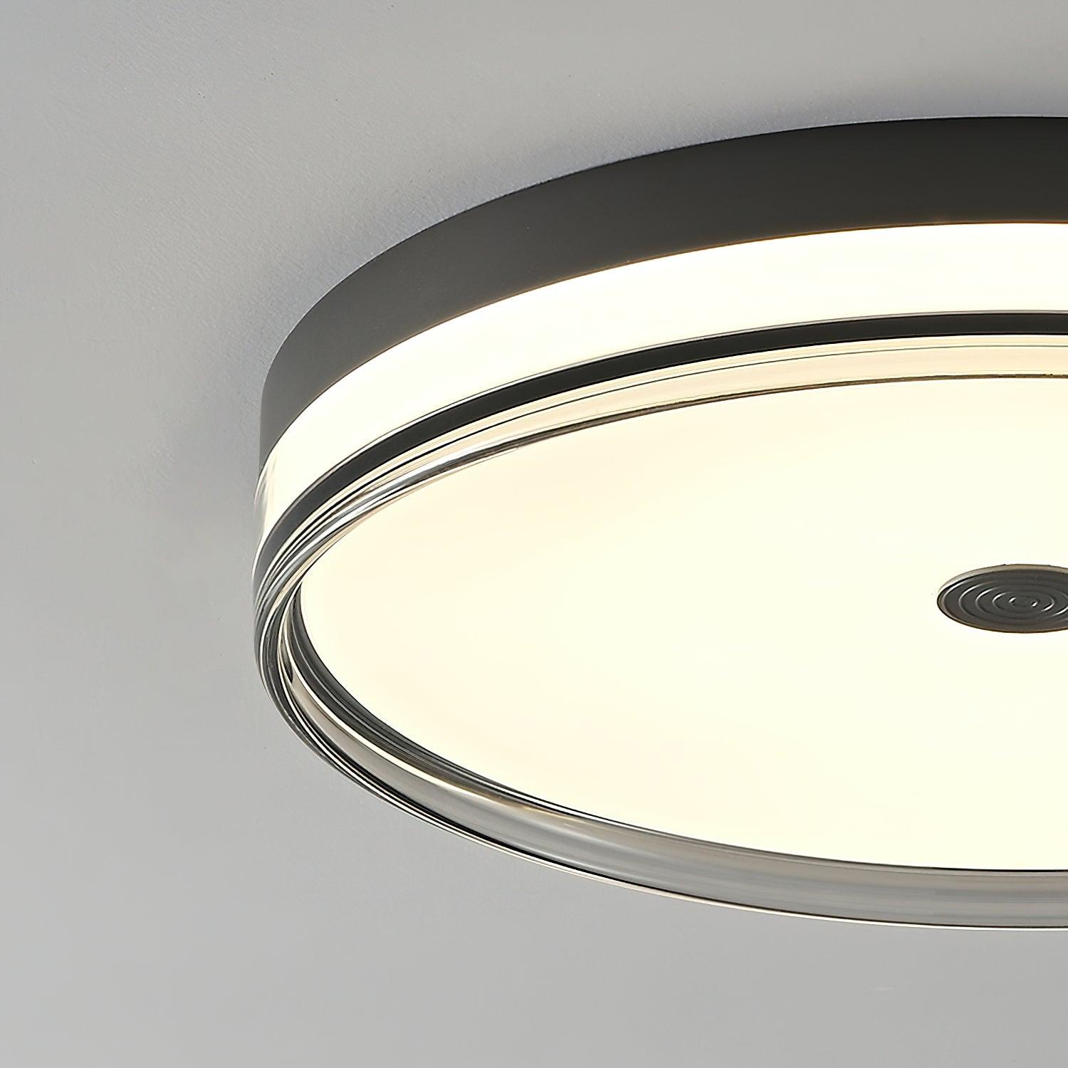 Modern Minimalist Brass and Acrylic Circular LED Flush Mount Ceiling Light