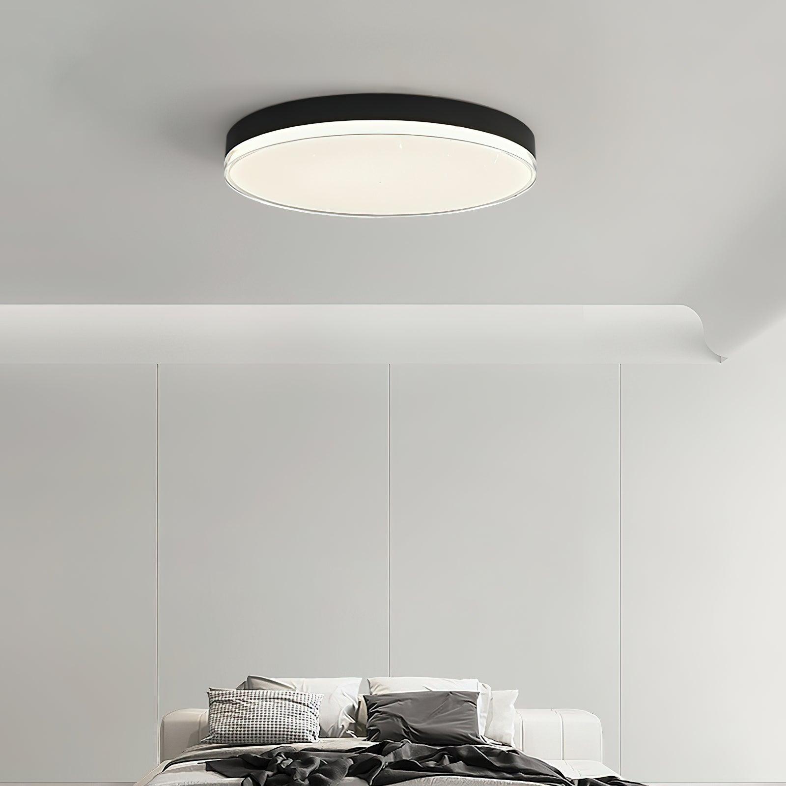Modern Minimalist Flush Mount LED Ceiling Light Round Aluminum Fixture for Living Room Bedroom