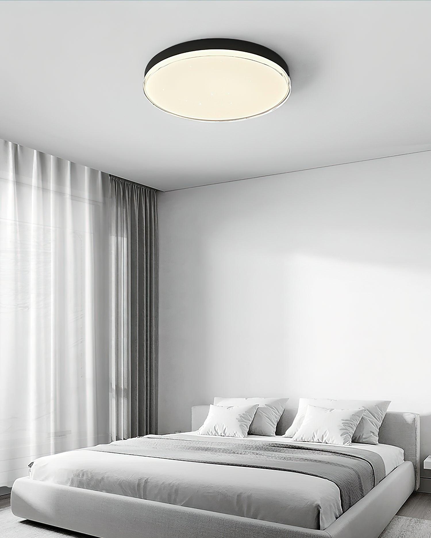 Modern Minimalist Flush Mount LED Ceiling Light Round Aluminum Fixture for Living Room Bedroom