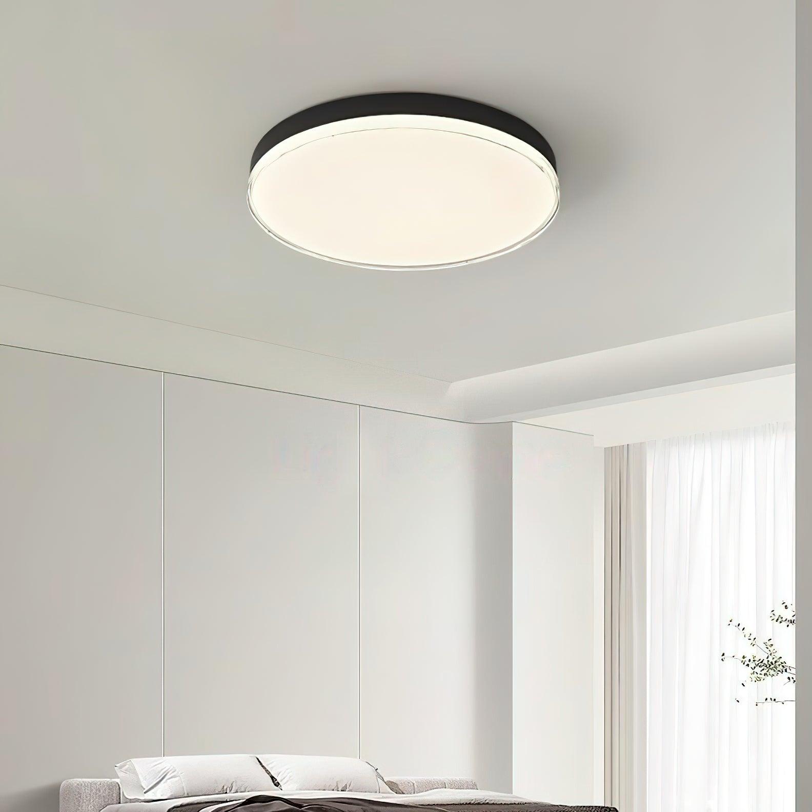 Modern Minimalist Flush Mount LED Ceiling Light Round Aluminum Fixture for Living Room Bedroom