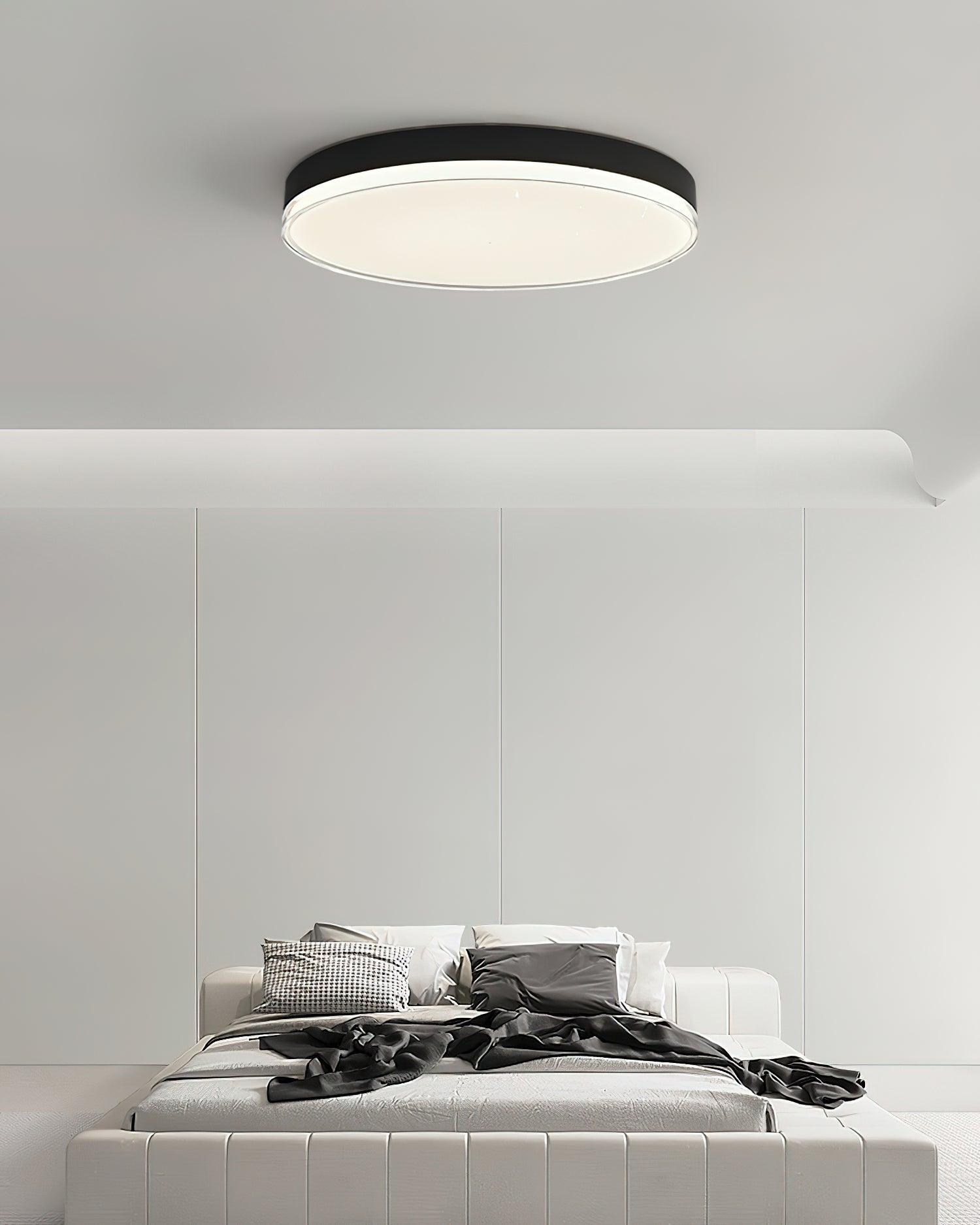 Modern Minimalist Flush Mount LED Ceiling Light Round Aluminum Fixture for Living Room Bedroom