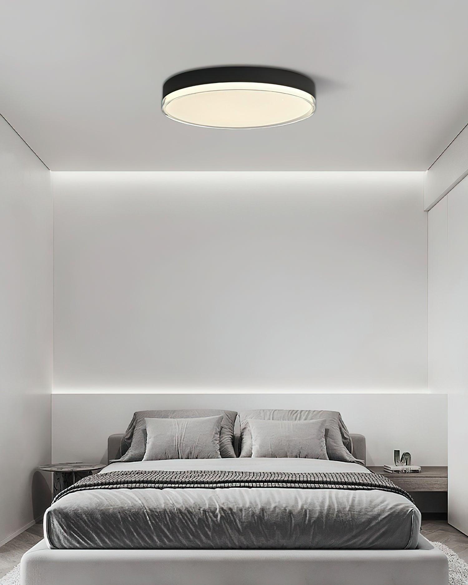 Modern Minimalist Flush Mount LED Ceiling Light Round Aluminum Fixture for Living Room Bedroom