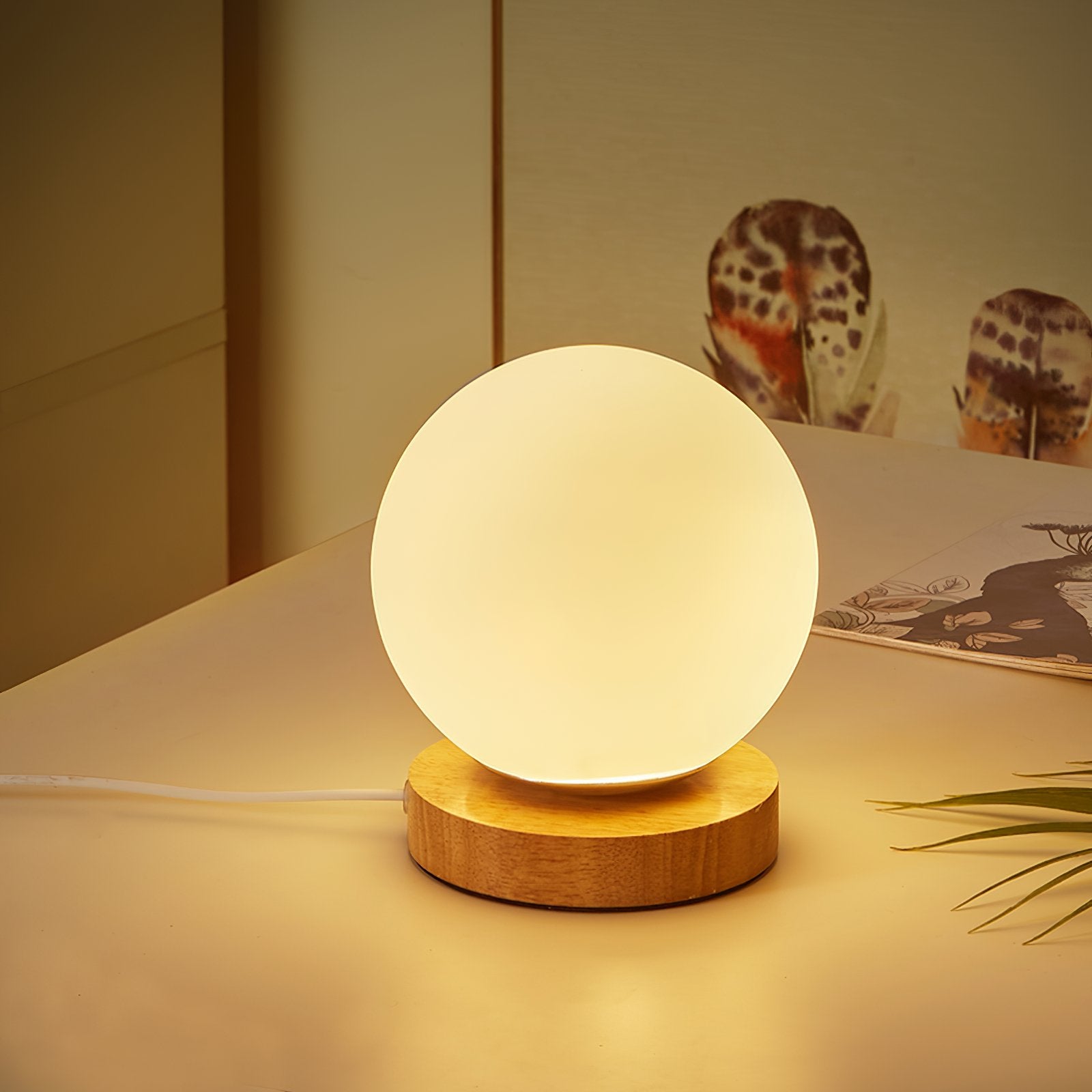 minimalist-mini-moon-wooden-desk-lamp-with-white-glass-globe-shade-for-bedside