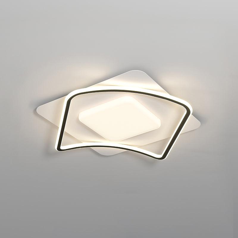 Scandinavian Style Minimalist Geometric LED Flush Mount Ceiling Light for Modern Home Decor