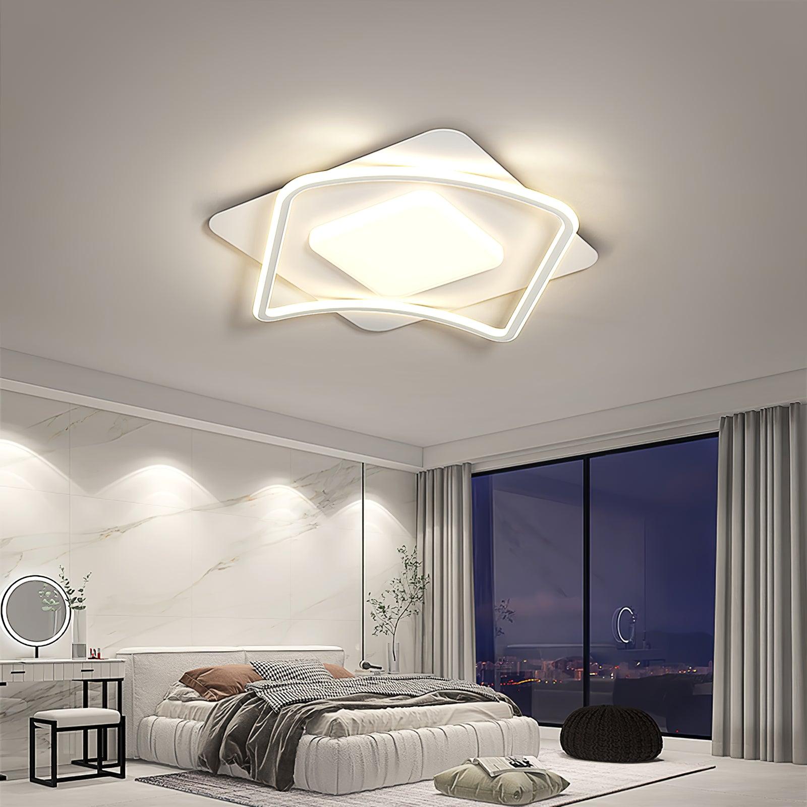 Scandinavian Style Minimalist Geometric LED Flush Mount Ceiling Light for Modern Home Decor