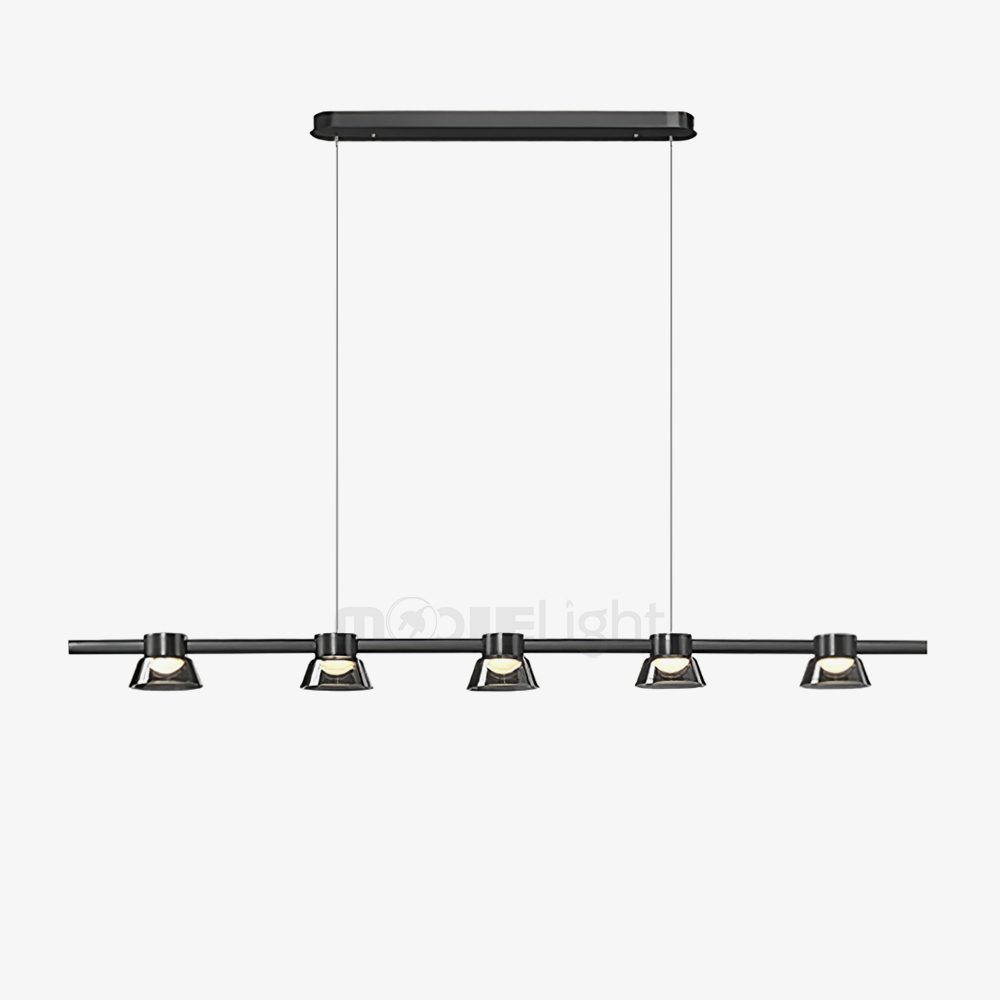 modern-linear-led-island-chandelier-with-conical-glass-shades-and-acrylic-lens-for-dining-room