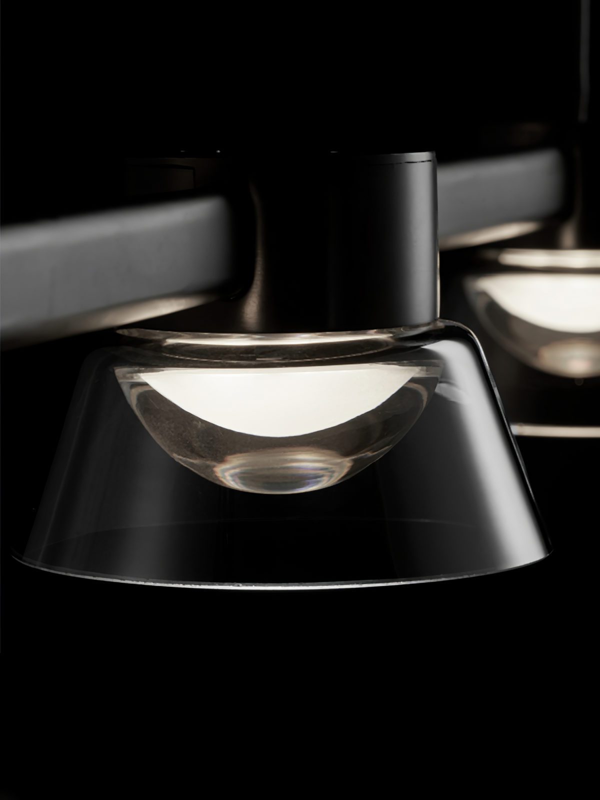 modern-linear-led-island-chandelier-with-conical-glass-shades-and-acrylic-lens-for-dining-room
