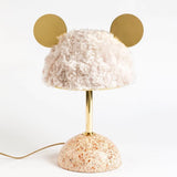 Mid Century Modern Minos Table Lamp with Green Terrazzo Base and Dark Green Plush Shade