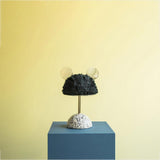 Mid Century Modern Minos Table Lamp with Green Terrazzo Base and Dark Green Plush Shade