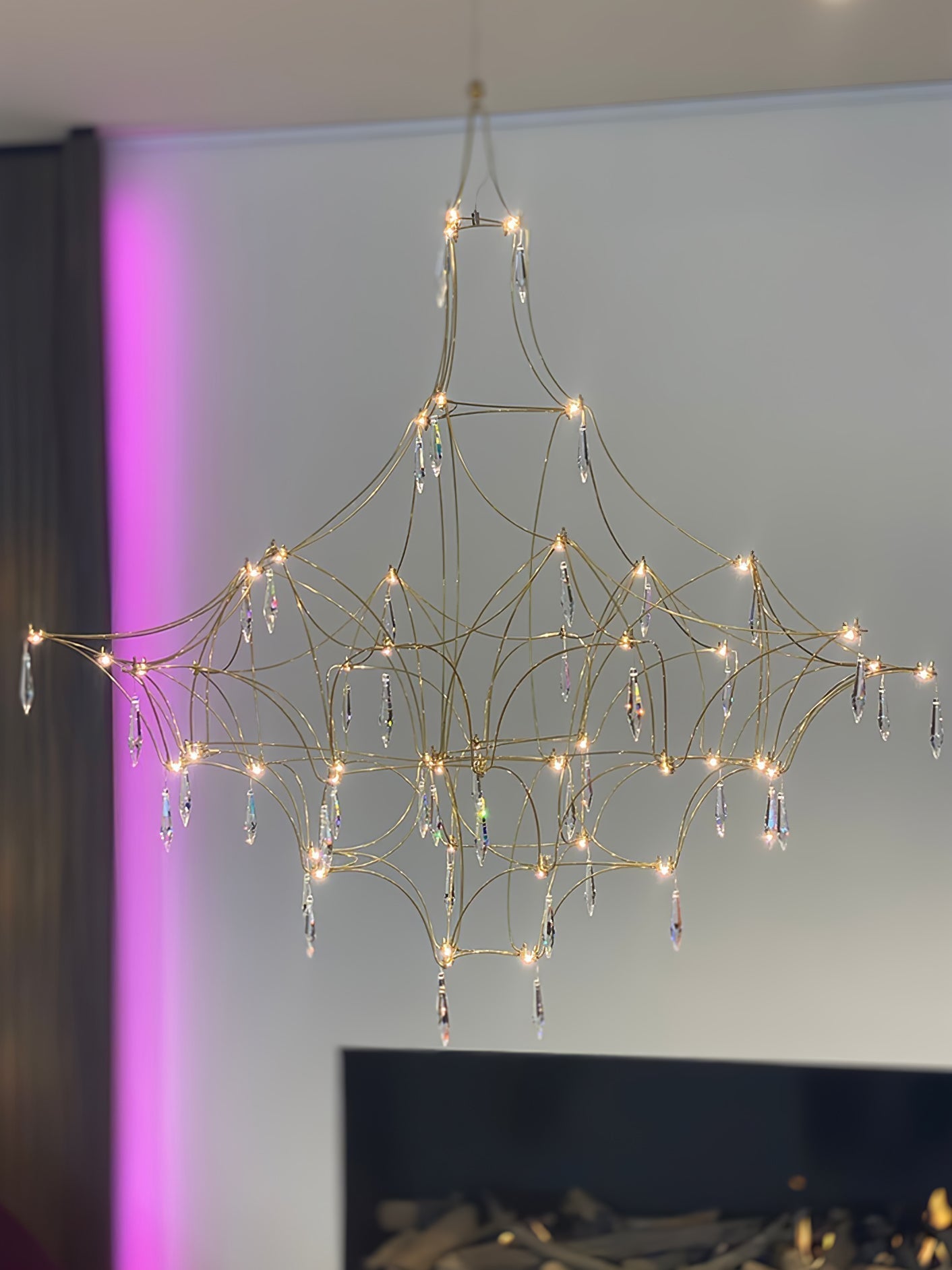 Mira Modern Crystal Flush Mount Ceiling Chandelier Luxury LED Starry Sky Light