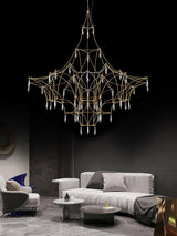 Mira Modern Crystal Flush Mount Ceiling Chandelier Luxury LED Starry Sky Light