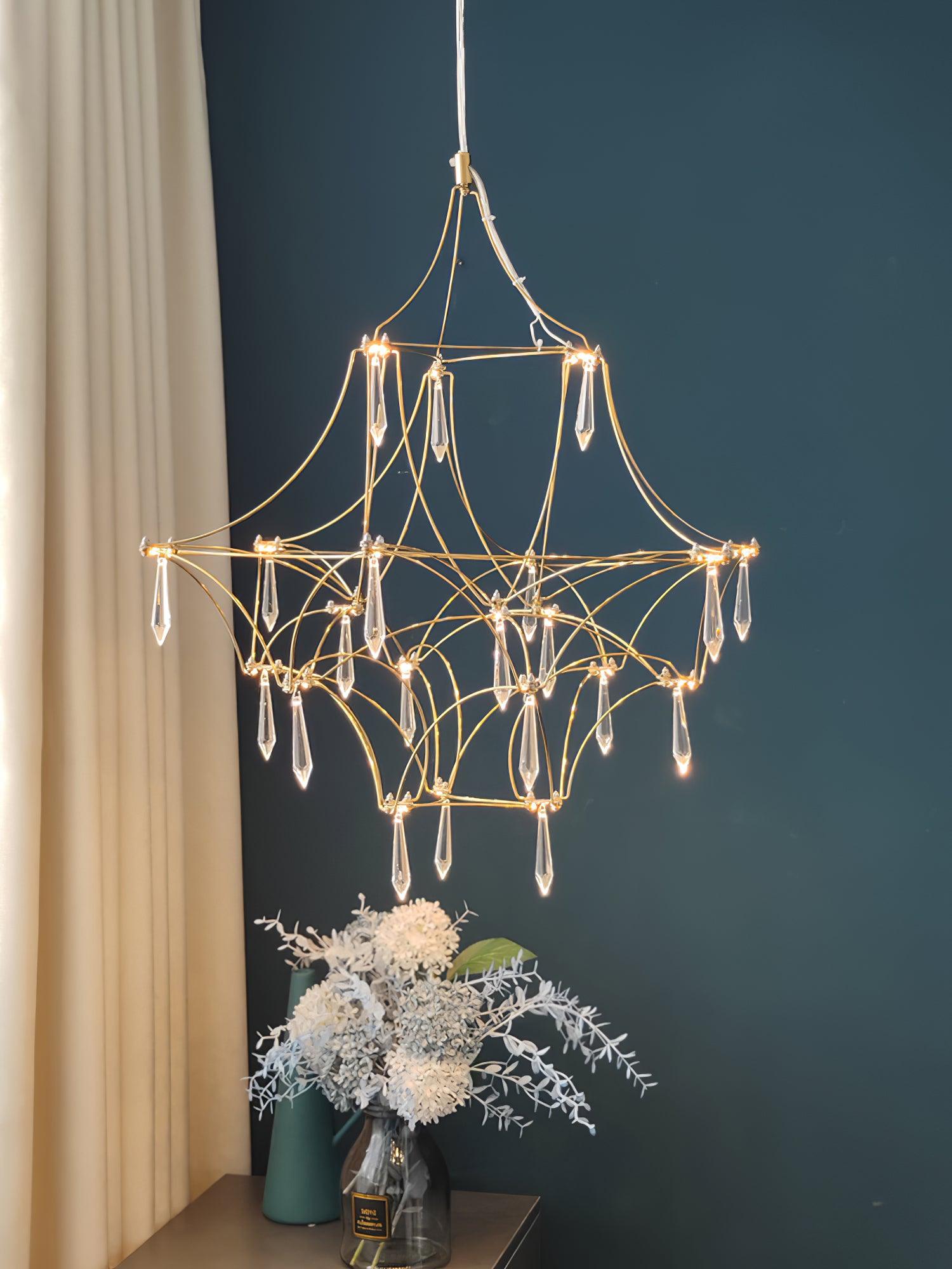 Mira Modern Crystal Flush Mount Ceiling Chandelier Luxury LED Starry Sky Light