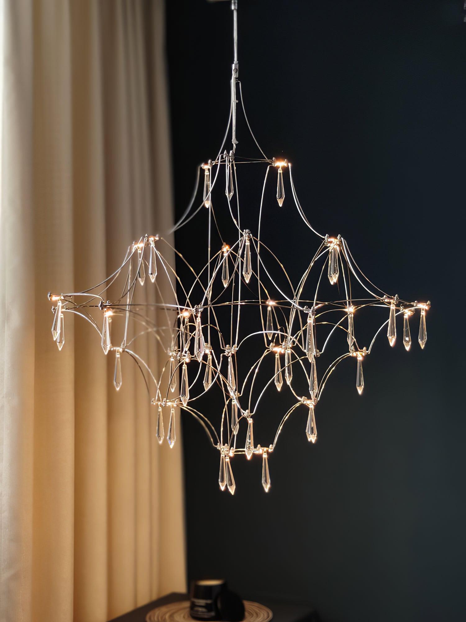 Mira Modern Crystal Flush Mount Ceiling Chandelier Luxury LED Starry Sky Light